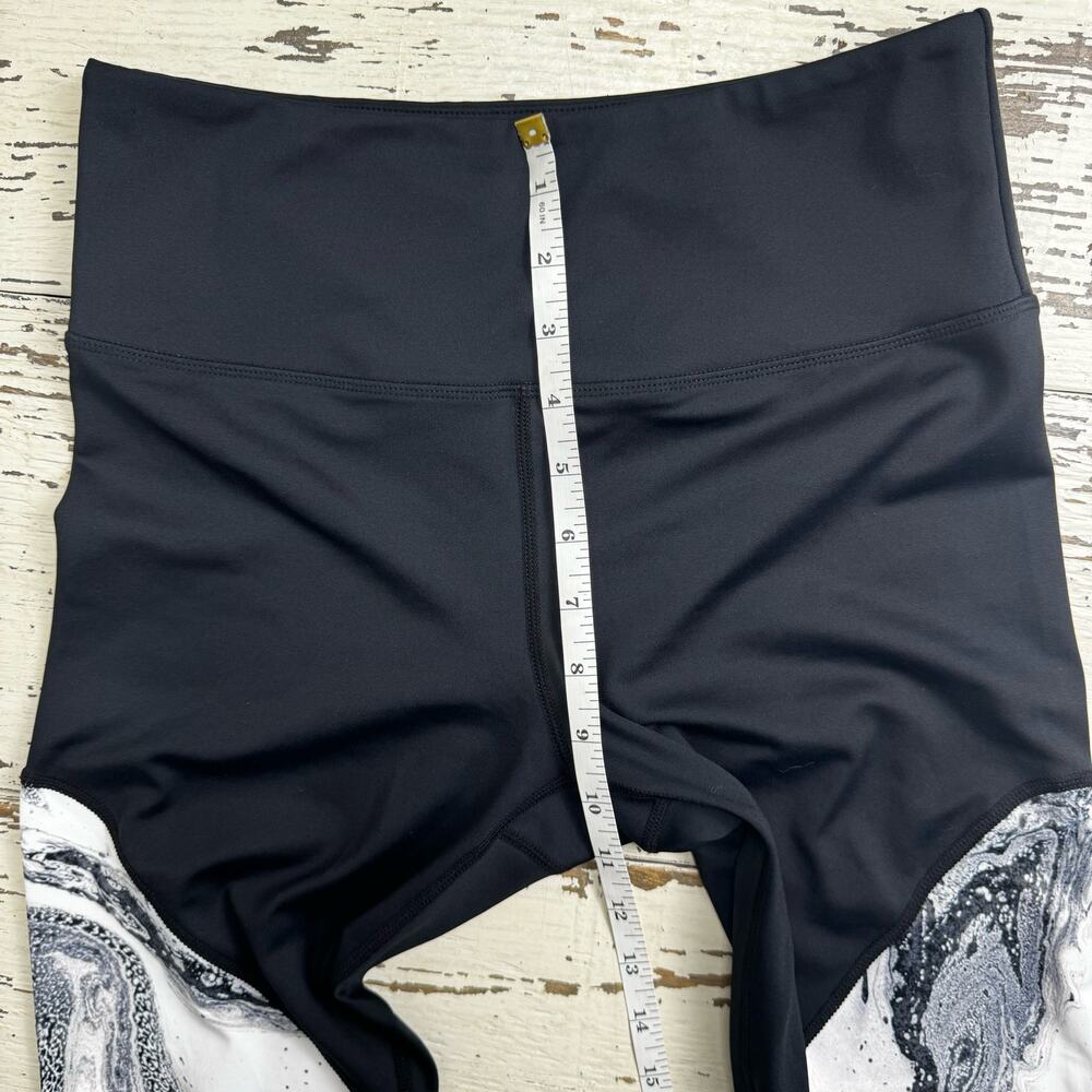 Zyia Active Black and Marble Color Block Leggings Athletic Pants Size Medium - Picture 5 of 9